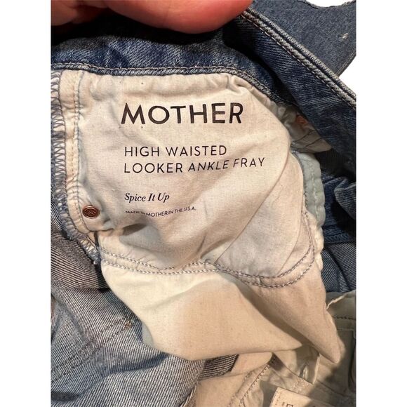 Mother Women's High Waisted Ankle Fray Distressed Jeans Size 30 Blue - Picture 10 of 12